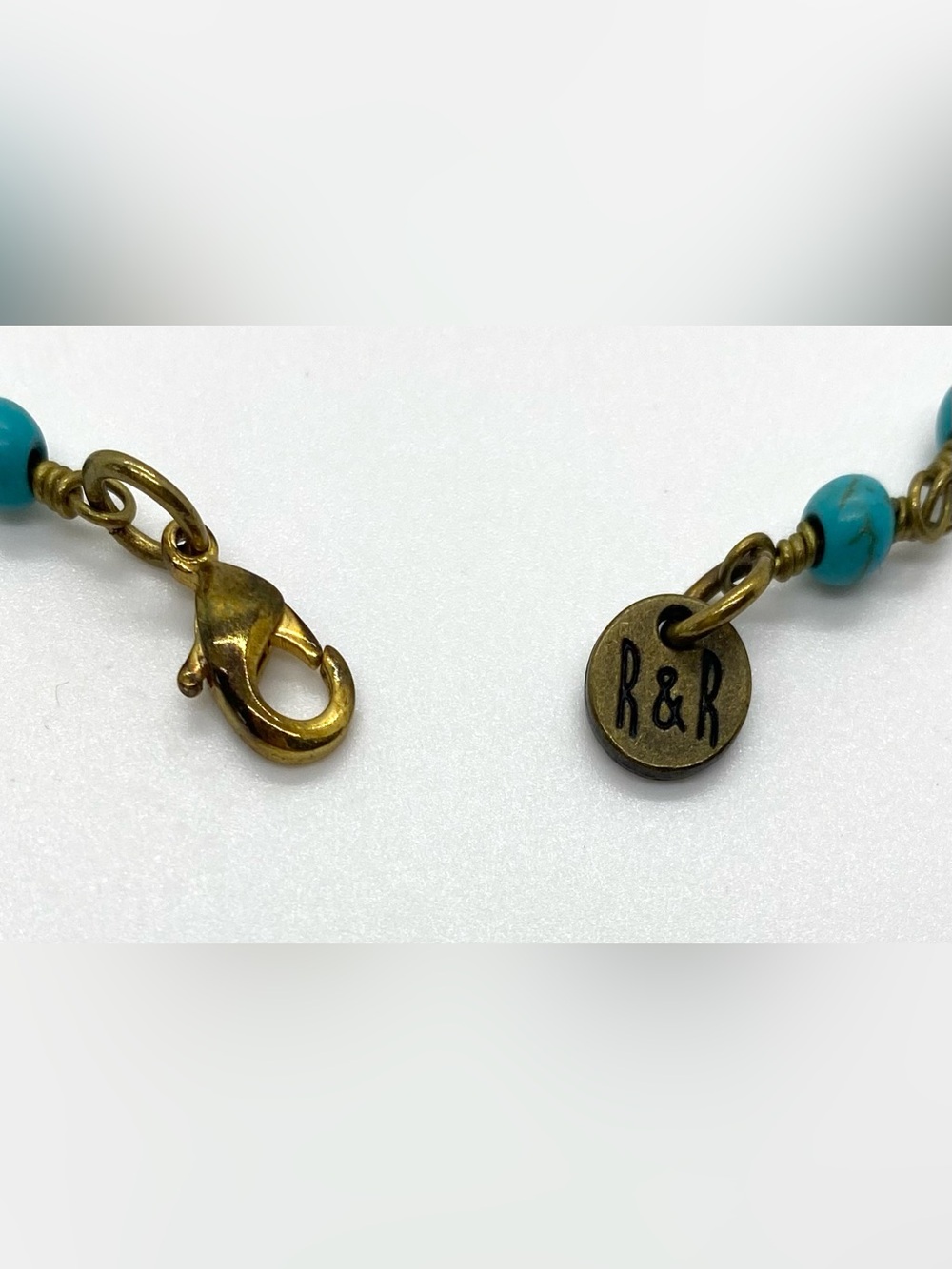 Blue Gold Beaded Necklace Beach Charms Boho Y2K Summer Preppy Eclectic Festival - Picture 12 of 15